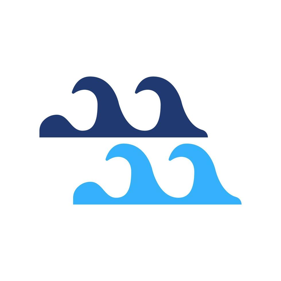 Wellensilhouette-Symbol. fließen von meer, fluss oder ozean farbe piktogramm. Symbol für Wassersymbol. isolierte Vektorillustration. vektor