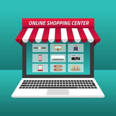 Online-Shopping-Center Kostenloser Vektor