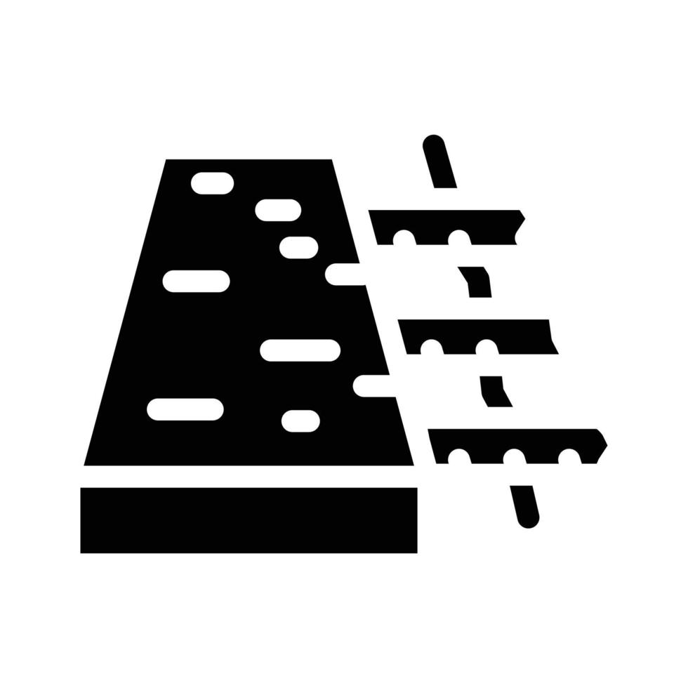 förstärkt betong golv glyf ikon vektor illustration