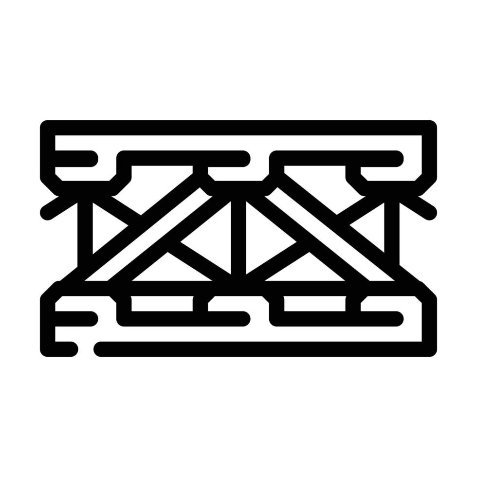 Brücke Metallmaterial Rahmenlinie Symbol Vektor Illustration