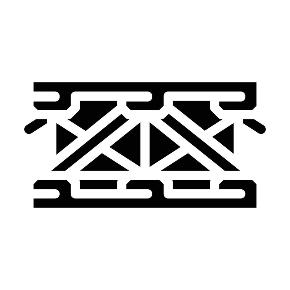 brücke metall material rahmen glyph symbol vektor illustration