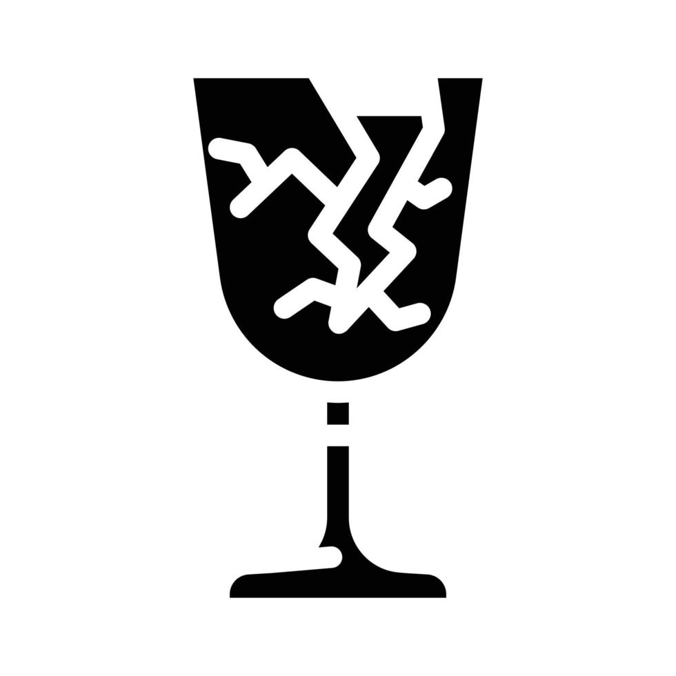 Zerbrechliche Markierung Glyphen-Symbol-Vektor-Illustration vektor