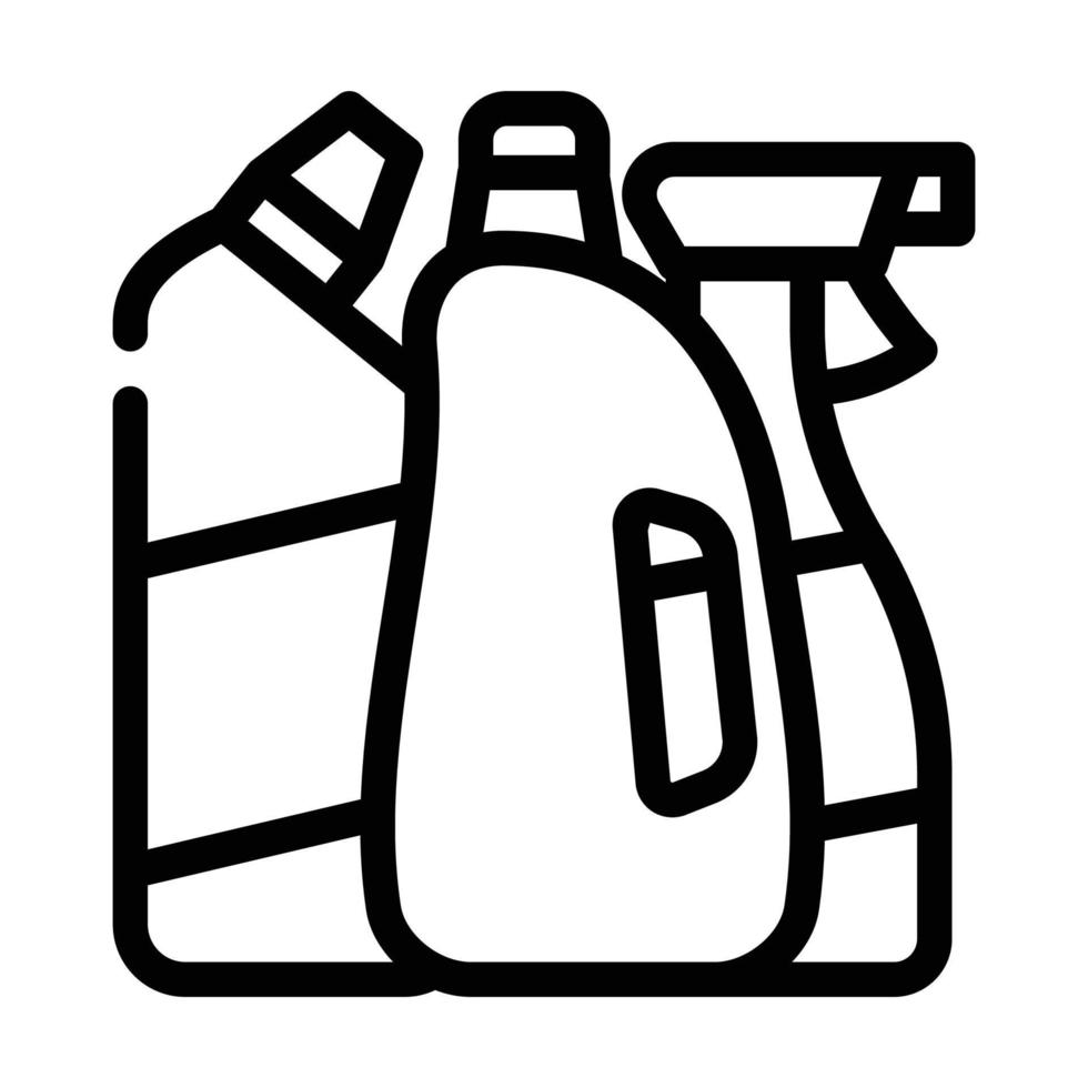 inhemsk kemisk och rengöringsmedel flytande avdelning linje ikon vektor illustration