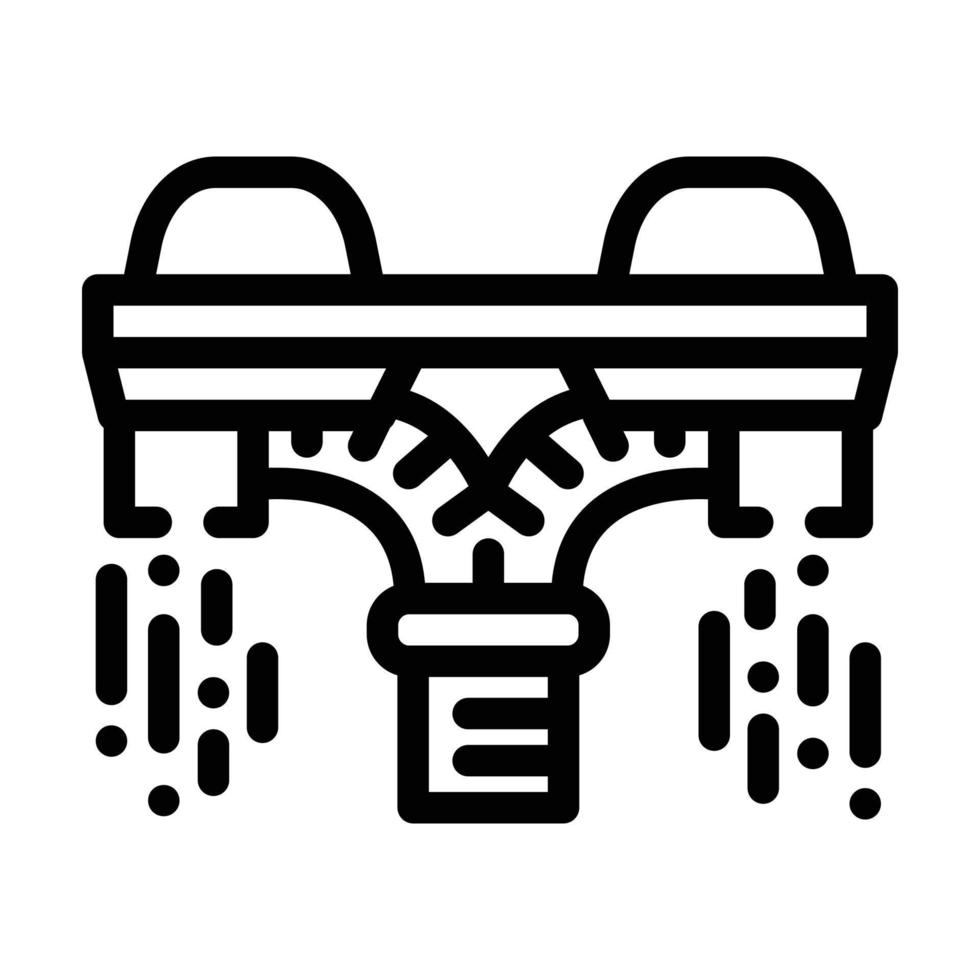 Flyboard Ausrüstung Linie Symbol Vektor Illustration