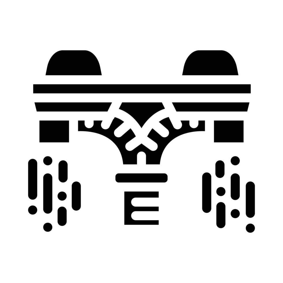 Flyboard-Ausrüstung Glyphen-Symbol-Vektor-Illustration vektor