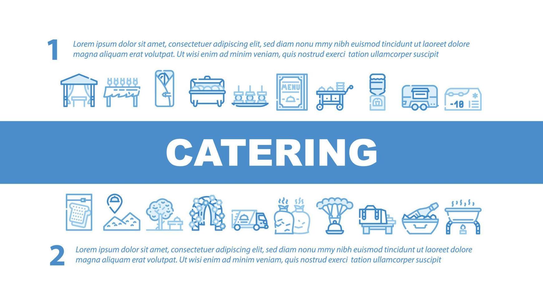 Catering-Food-Service-Landekopfvektor vektor