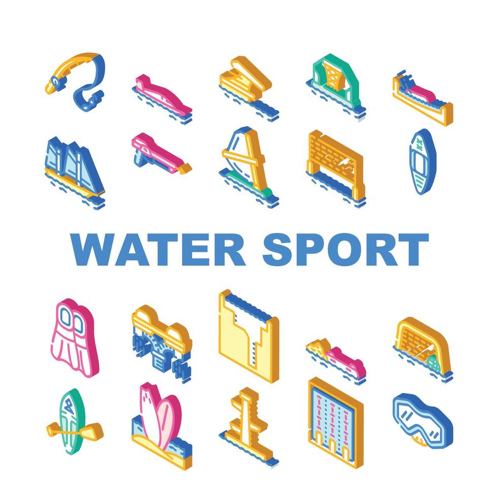 aktive berufsikonen des wassersports stellten vektor ein