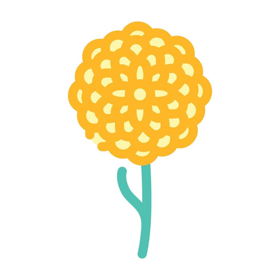 krysantemum blomma Färg ikon vektor illustration