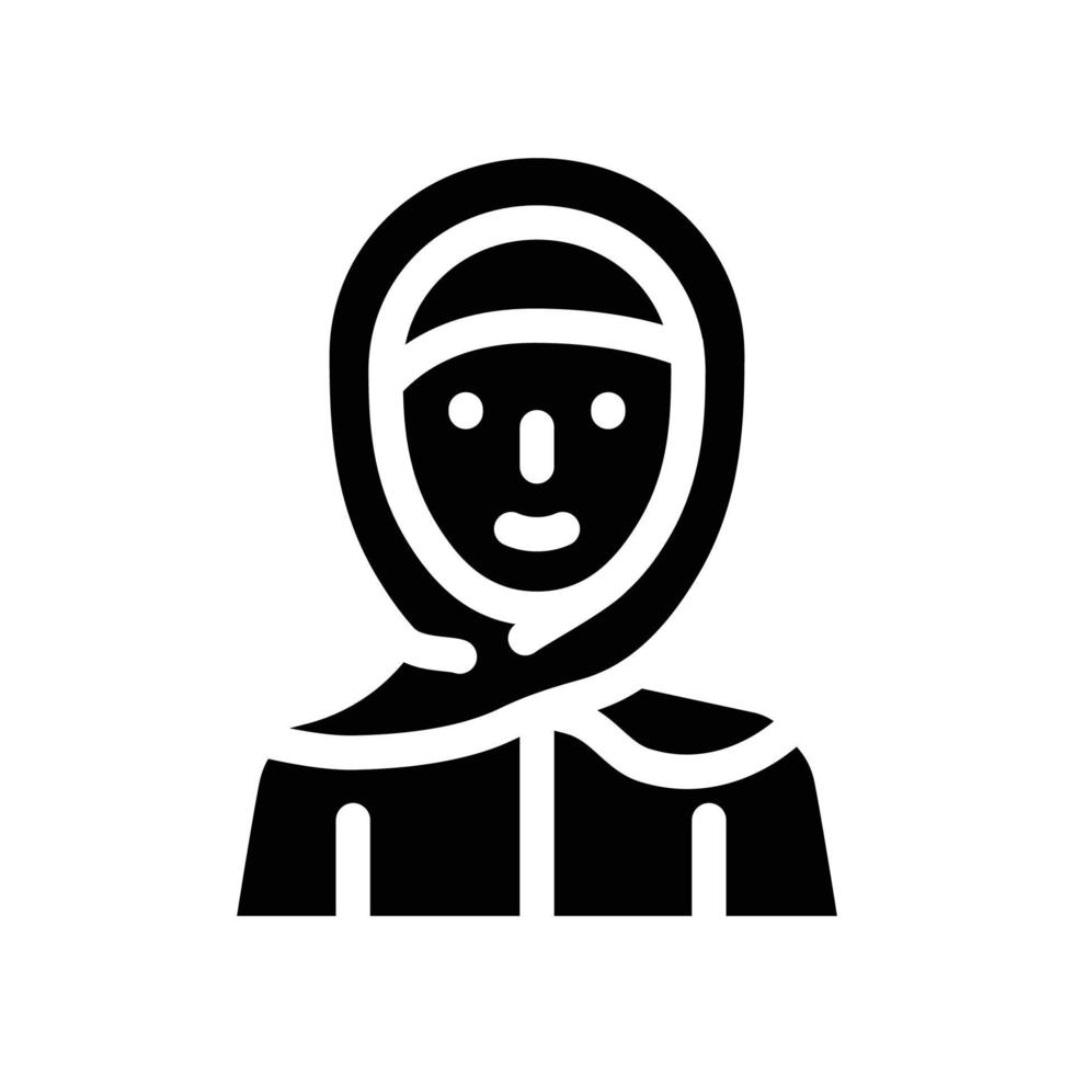 Hijab-Frauenkleidung Glyphen-Symbol-Vektor-Illustration vektor