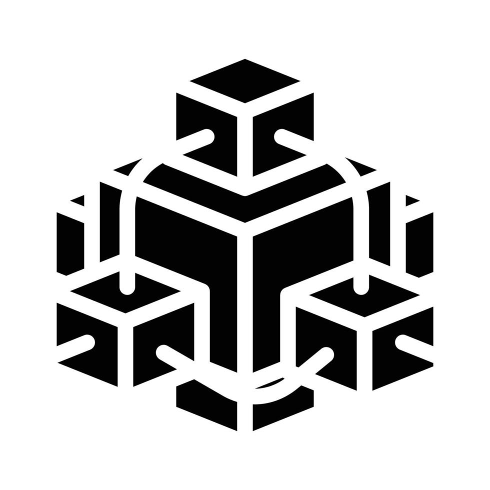 blockchain crypto valuta glyf ikon vektor illustration