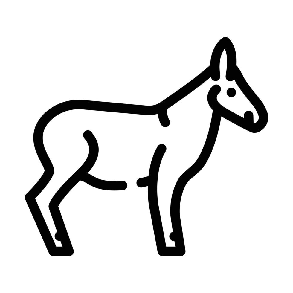 åsna djur- linje ikon vektor illustration