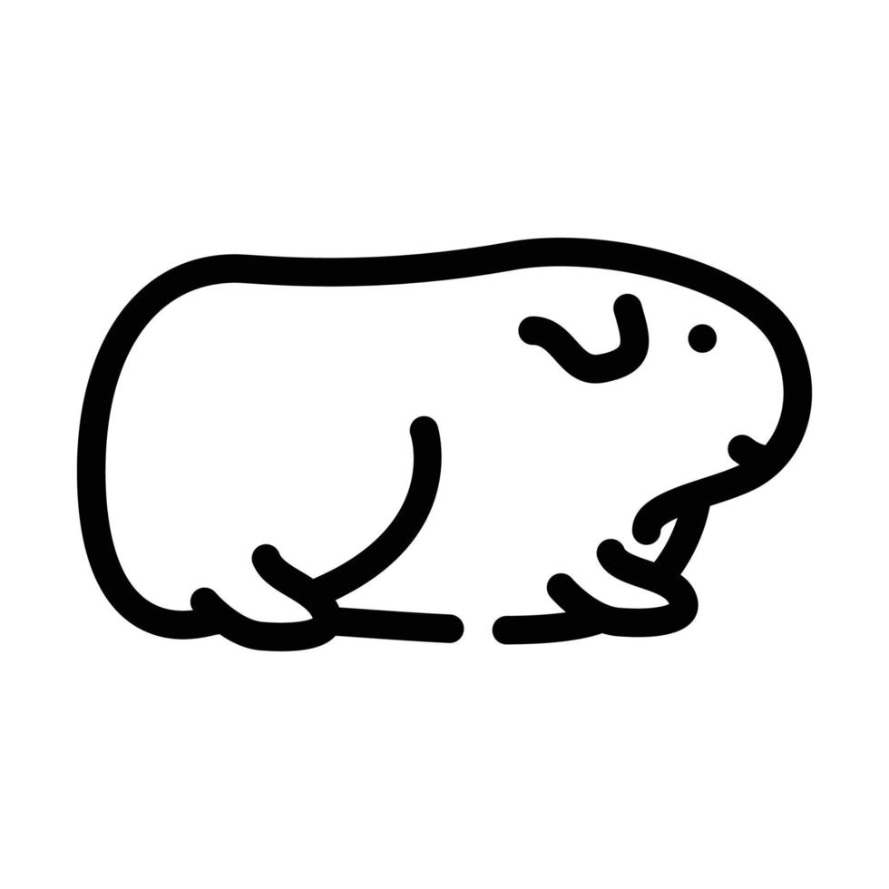 guinea gris inhemsk djur- linje ikon vektor illustration