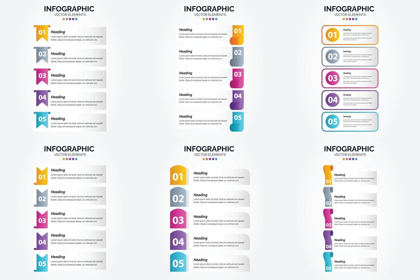 flaches Designset der Vektorillustrations-Infografiken für Werbebroschürenflieger und -zeitschrift vektor