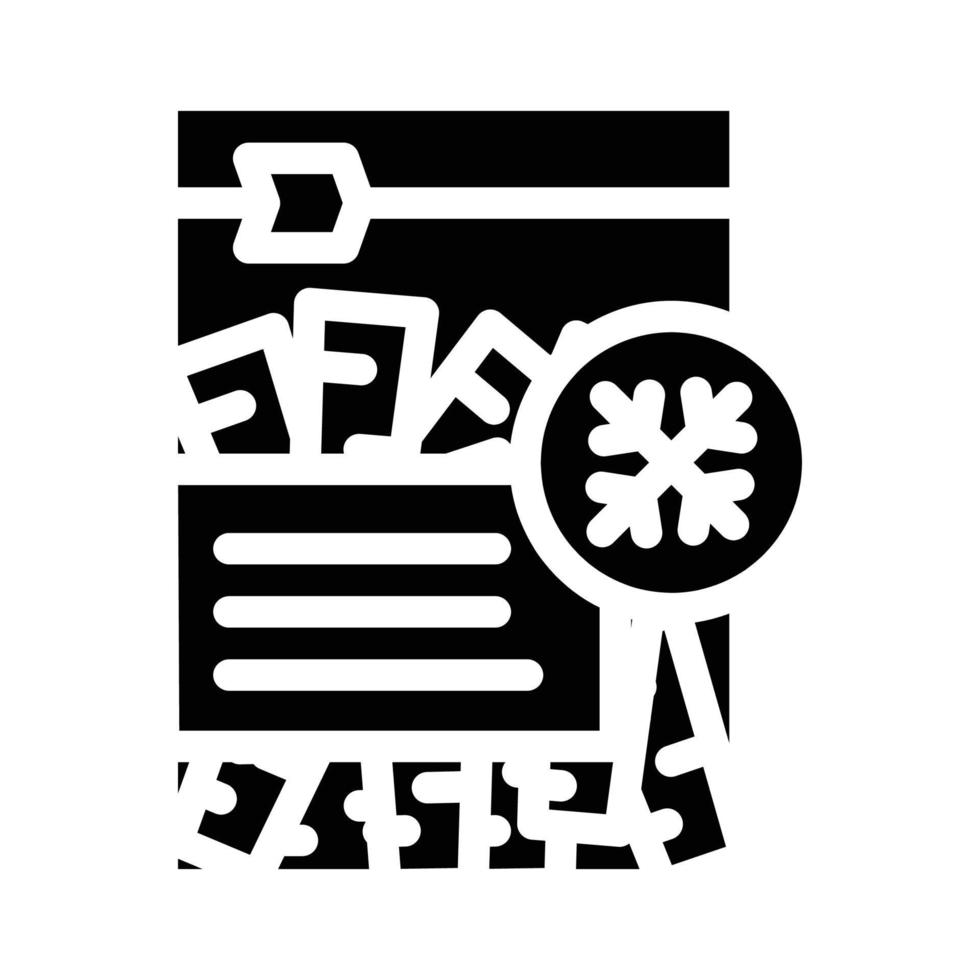 Karotten gefrorenes Gemüse Glyph Symbol Vektor Illustration