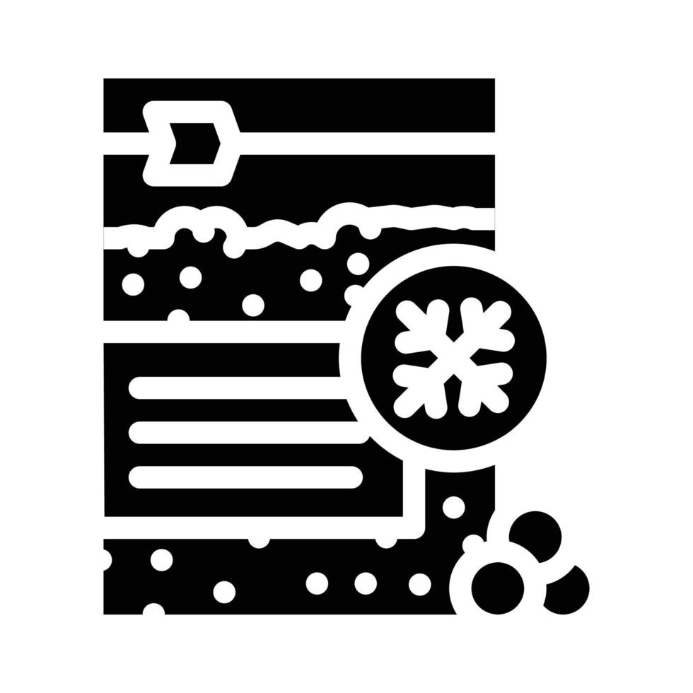 Erbsen gefrorenes Gemüse Glyph Symbol Vektor Illustration