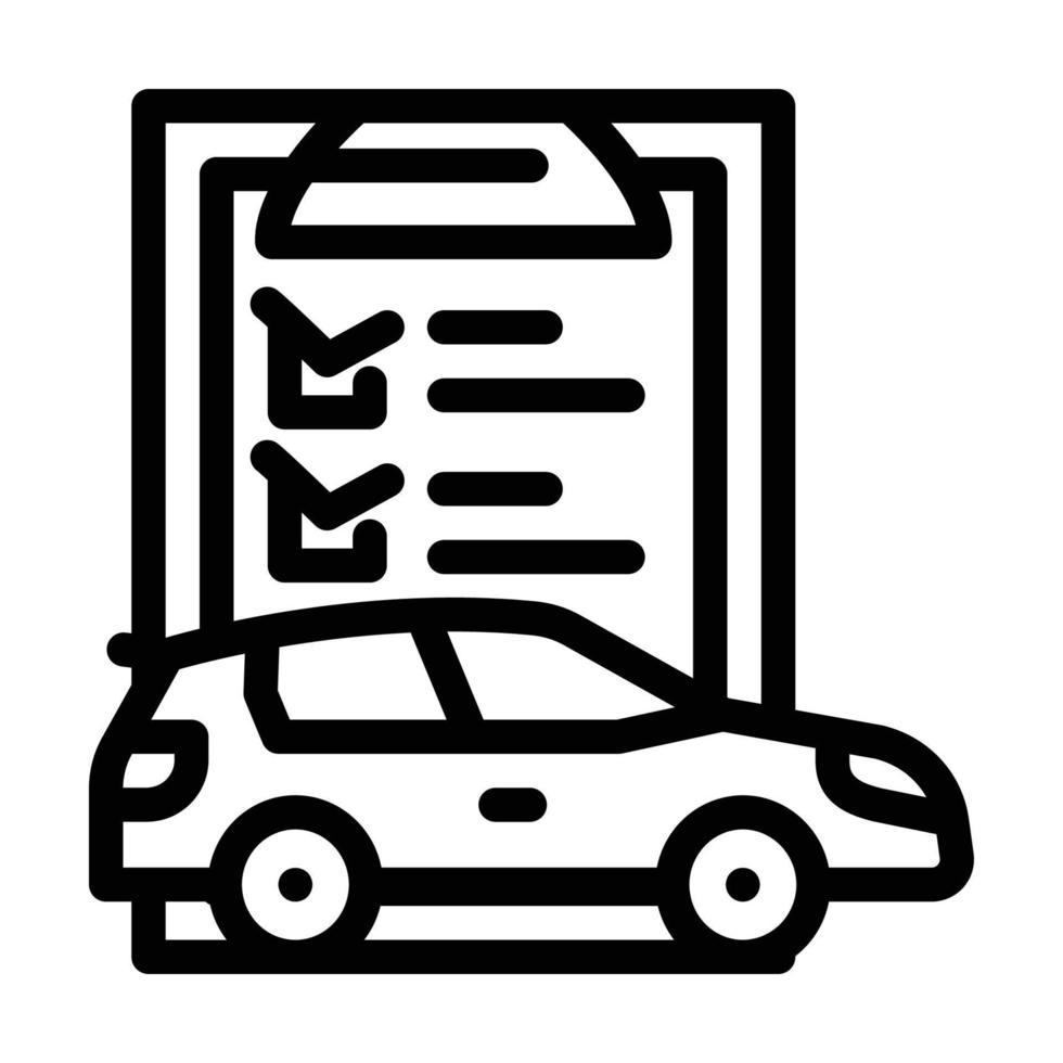 Checkliste Auto Service Linie Symbol Vektor Illustration