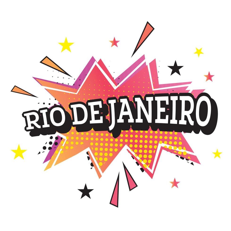 rio de janeiro comic-text im pop-art-stil. vektor