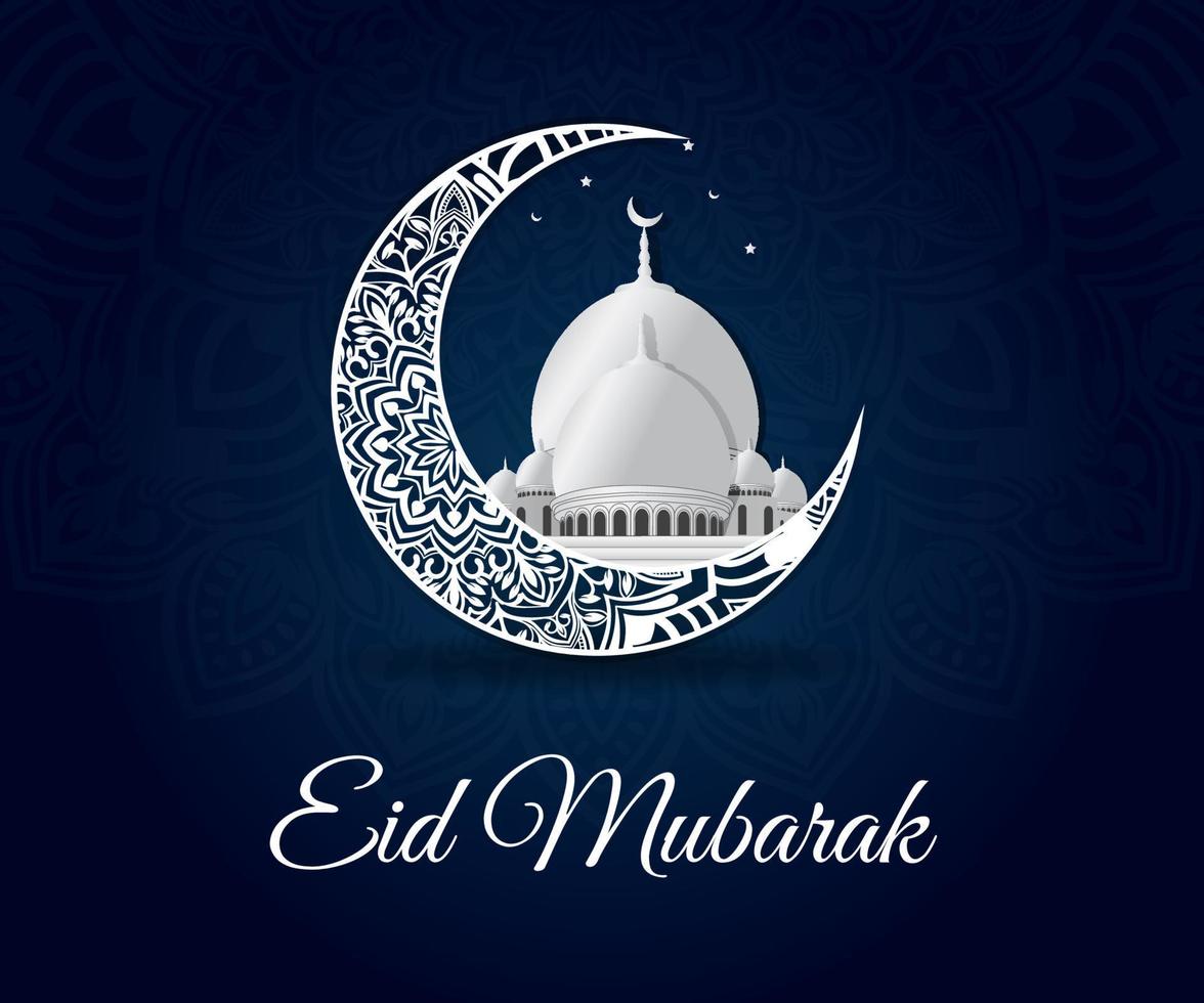 eid mubarak posta baner design för lyckönskningar, meddelanden, tapeter, bilder, och hälsning kort vektor