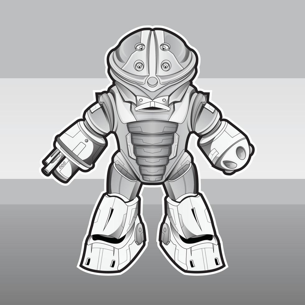 färg bild trogen robot konstruktör platt ikon uppsättning. tecknad serie android karaktär design vektor