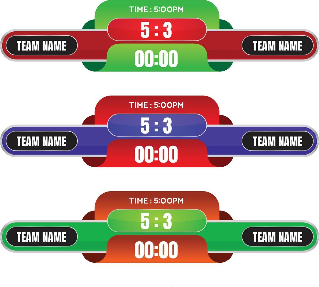 Meisterschafts-Scoreboard-Broadcast-Grafik-Sport-Match-Vektor vektor