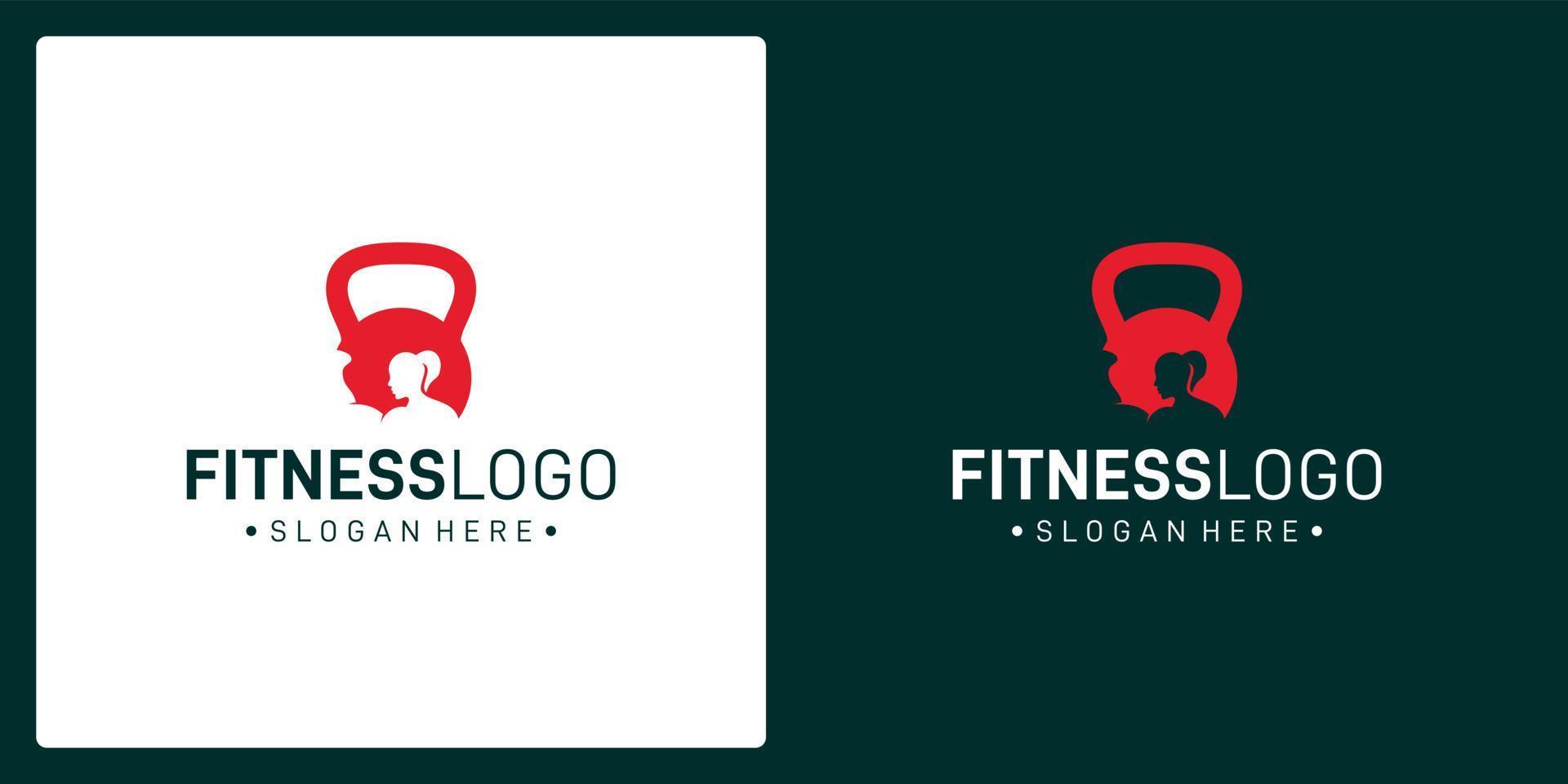 Langhantel-Logo-Inspiration und Fitness-Frauen-Logo. Premium-Vektor vektor