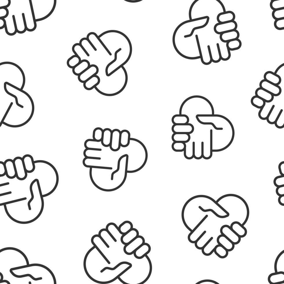 handslag ikon i platt stil. partnerskap handla vektor illustration på vit isolerat bakgrund. avtal sömlös mönster företag begrepp.