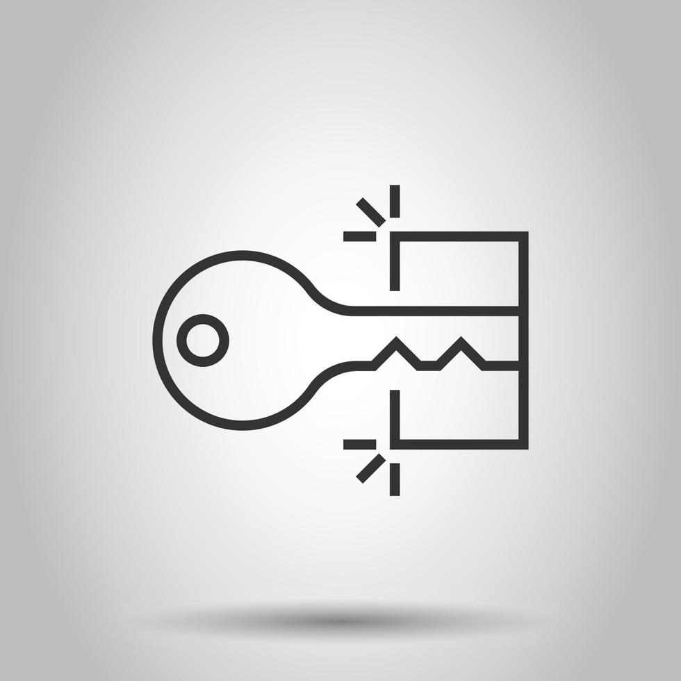 Schließfach-Symbol im flachen Stil. Vorhängeschloss-Passwort-Vektorillustration auf weißem, isoliertem Hintergrund. Schlüssel zum Entsperren des Geschäftskonzepts. vektor