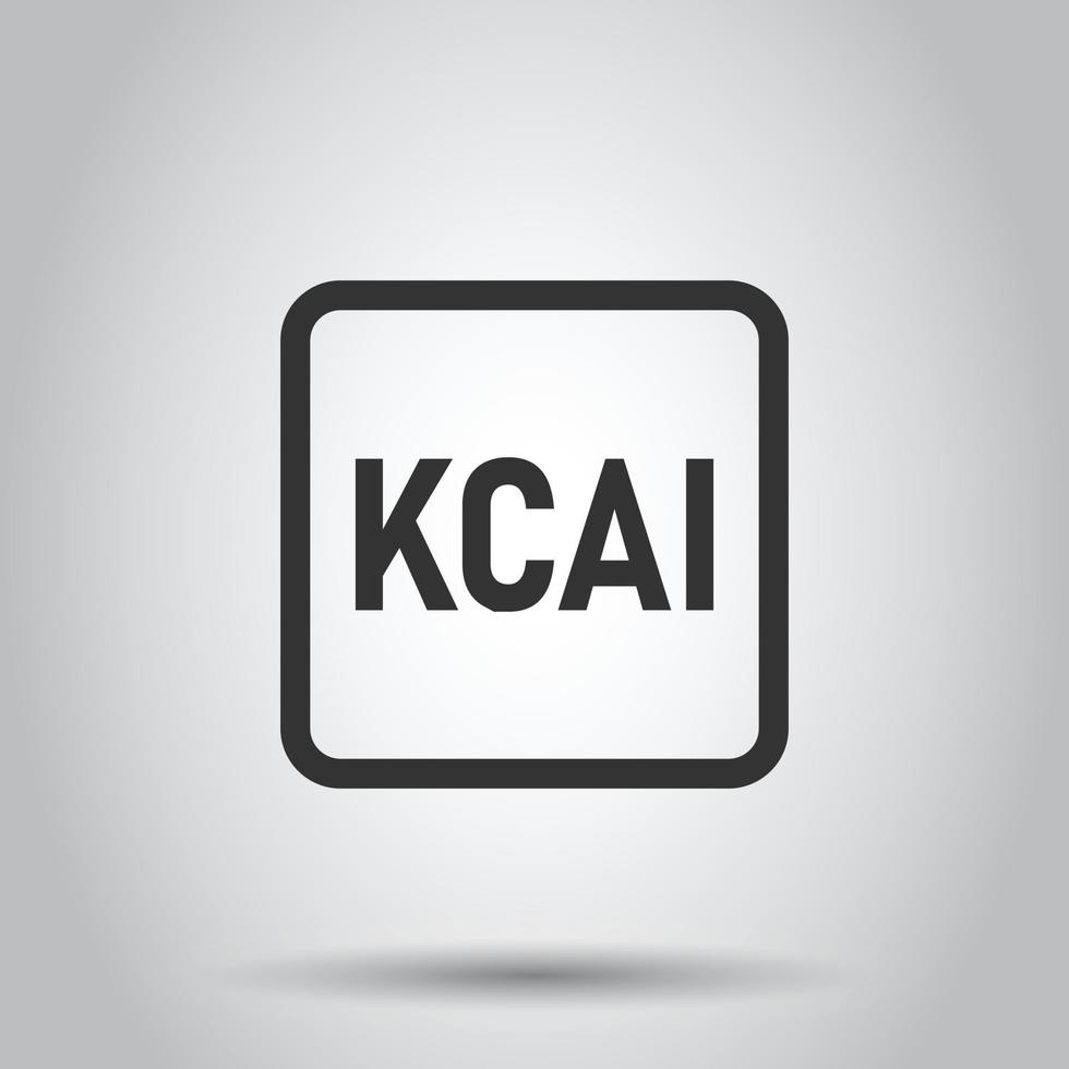 kcal-Symbol im flachen Stil. Diät-Vektor-Illustration auf weißem Hintergrund isoliert. Kalorien Geschäftskonzept. vektor