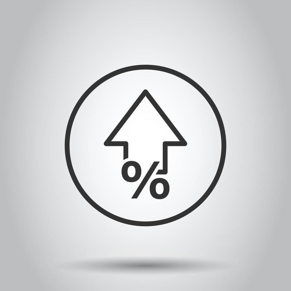 Wachstumspfeil-Symbol im flachen Stil. Umsatzvektorillustration auf weißem getrenntem Hintergrund. Geschäftskonzept steigern. vektor