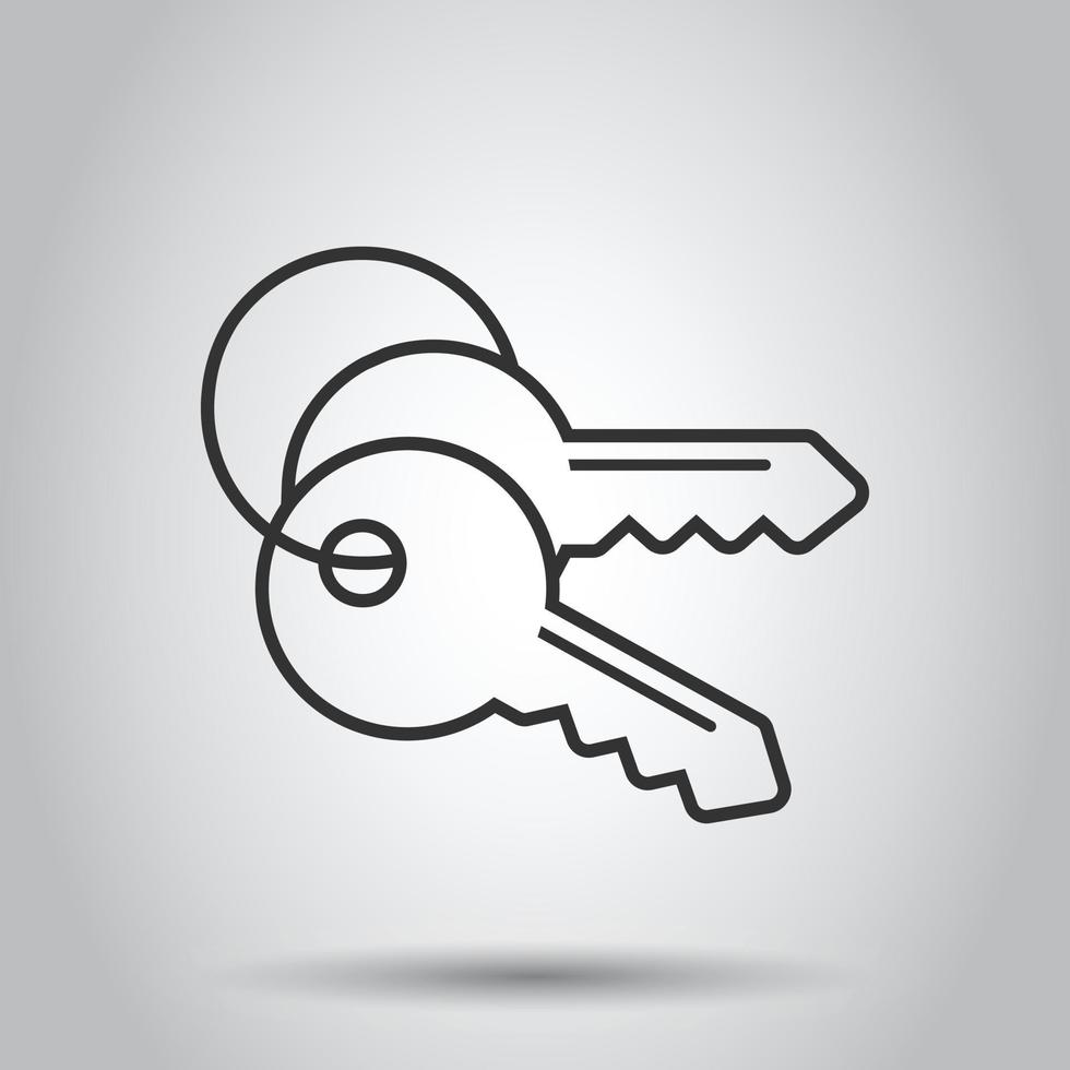 Schlüsselsymbol im flachen Stil. Passwort-Vektor-Illustration auf weißem Hintergrund isoliert. Geschäftskonzept zugreifen. vektor