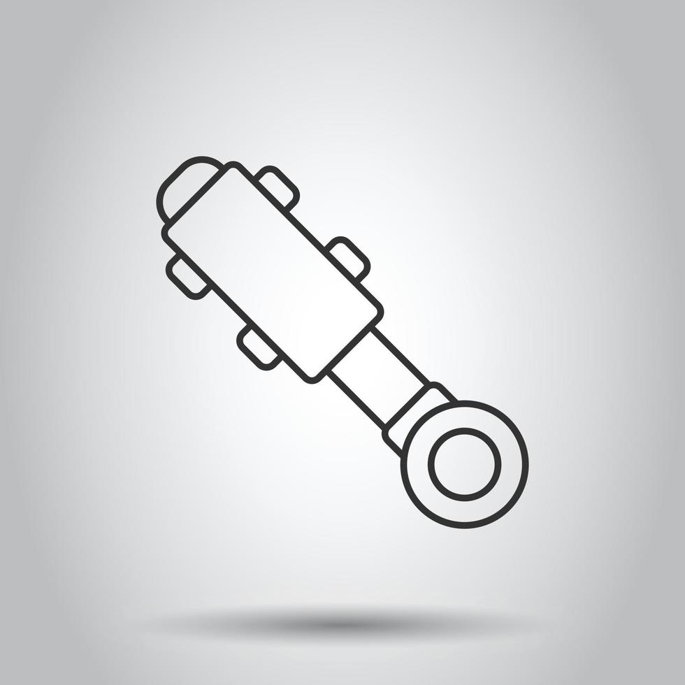 hydraulisk ikon i platt stil. cylinder vektor illustration på vit isolerat bakgrund. Utrustning företag begrepp.