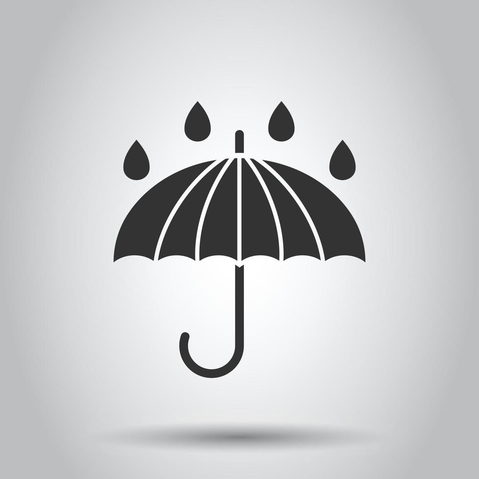 Regenschirm-Symbol im flachen Stil. Sonnenschirm-Vektor-Illustration auf weißem Hintergrund isoliert. Baldachin-Geschäftskonzept. vektor