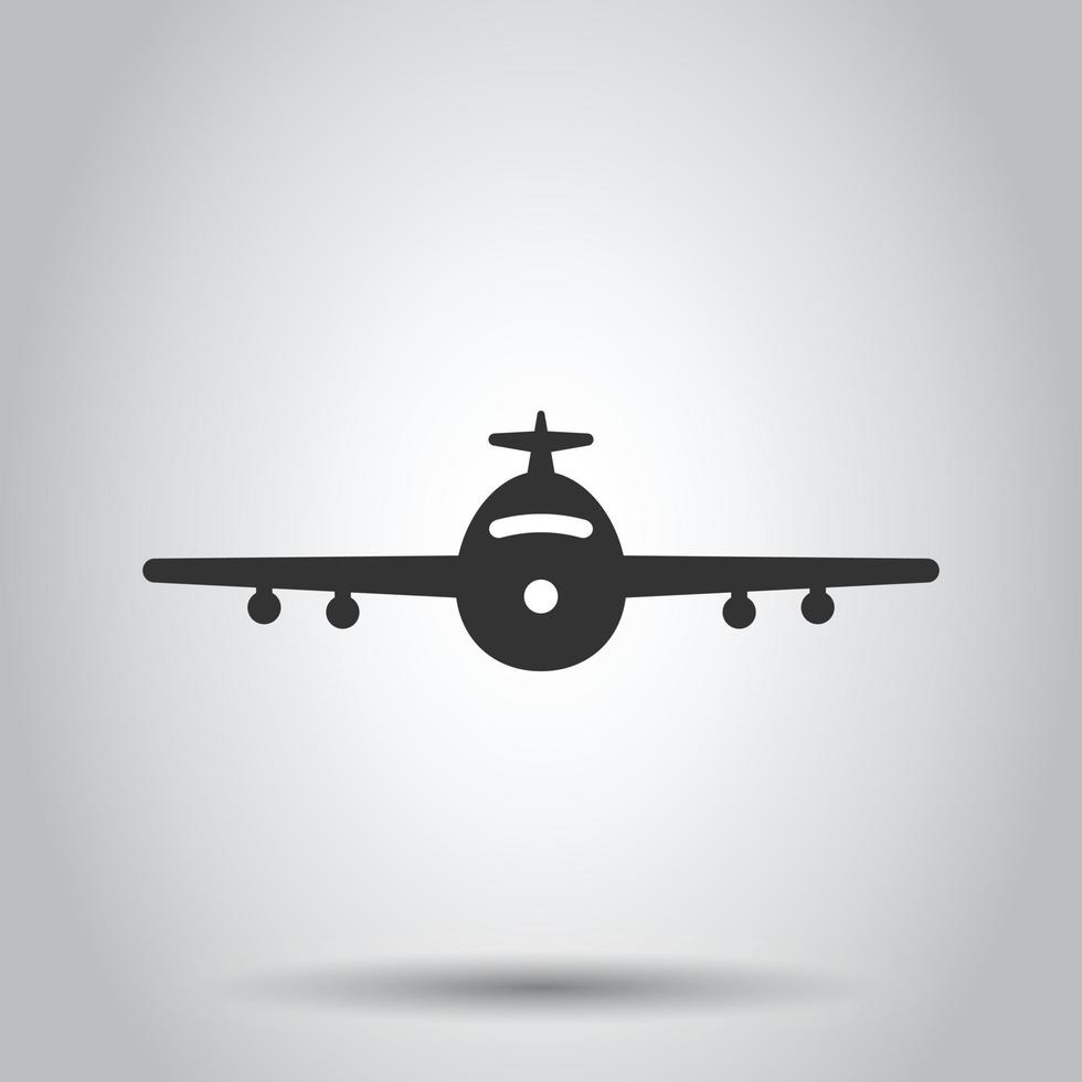 Flugzeug-Symbol im flachen Stil. Flugzeug-Vektor-Illustration auf weißem Hintergrund isoliert. Geschäftskonzept für Fluglinienflugzeuge. vektor