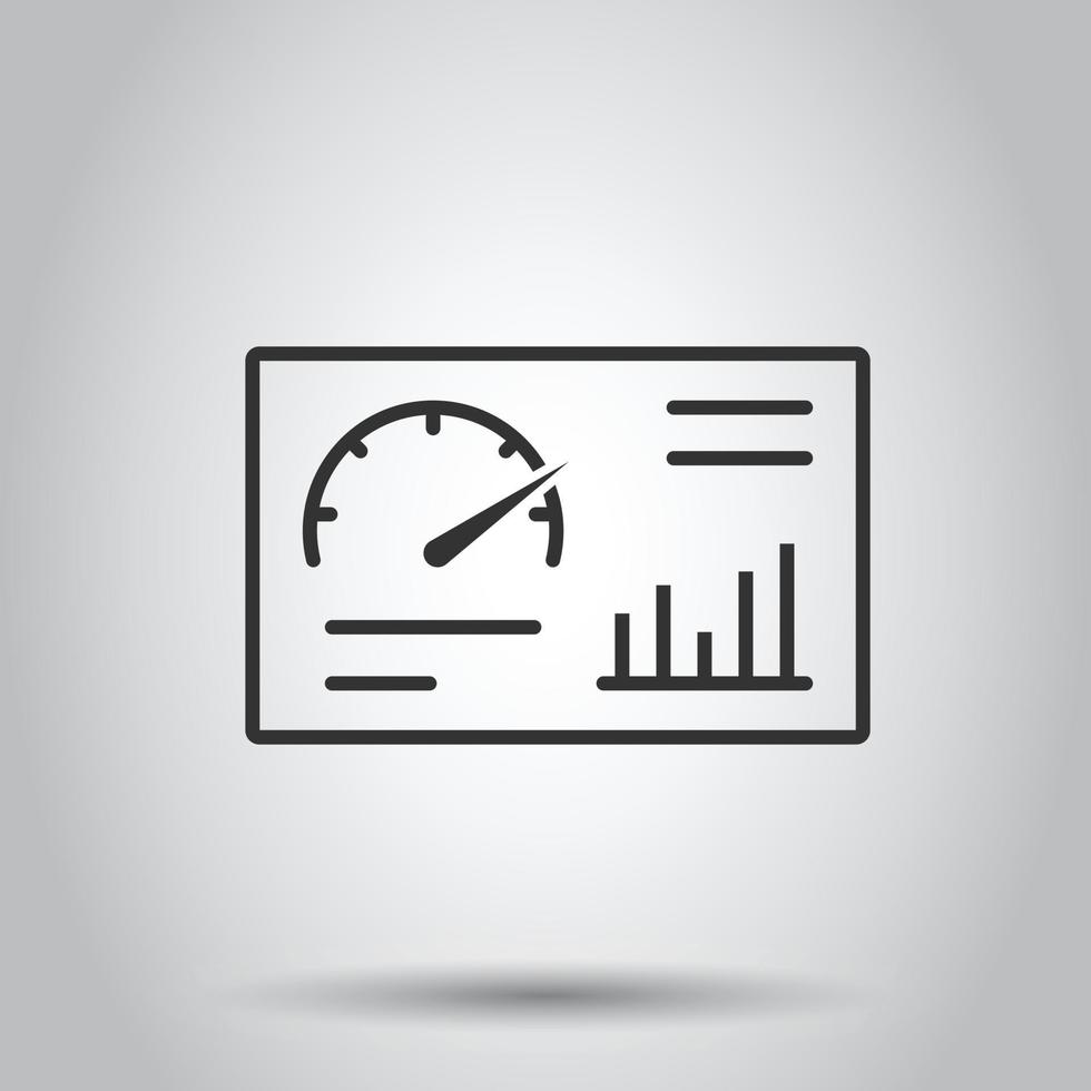 Dashboard-Symbol im flachen Stil. Finanzanalyse-Vektorillustration auf weißem, isoliertem Hintergrund. Leistungsalgorithmus Geschäftskonzept. vektor