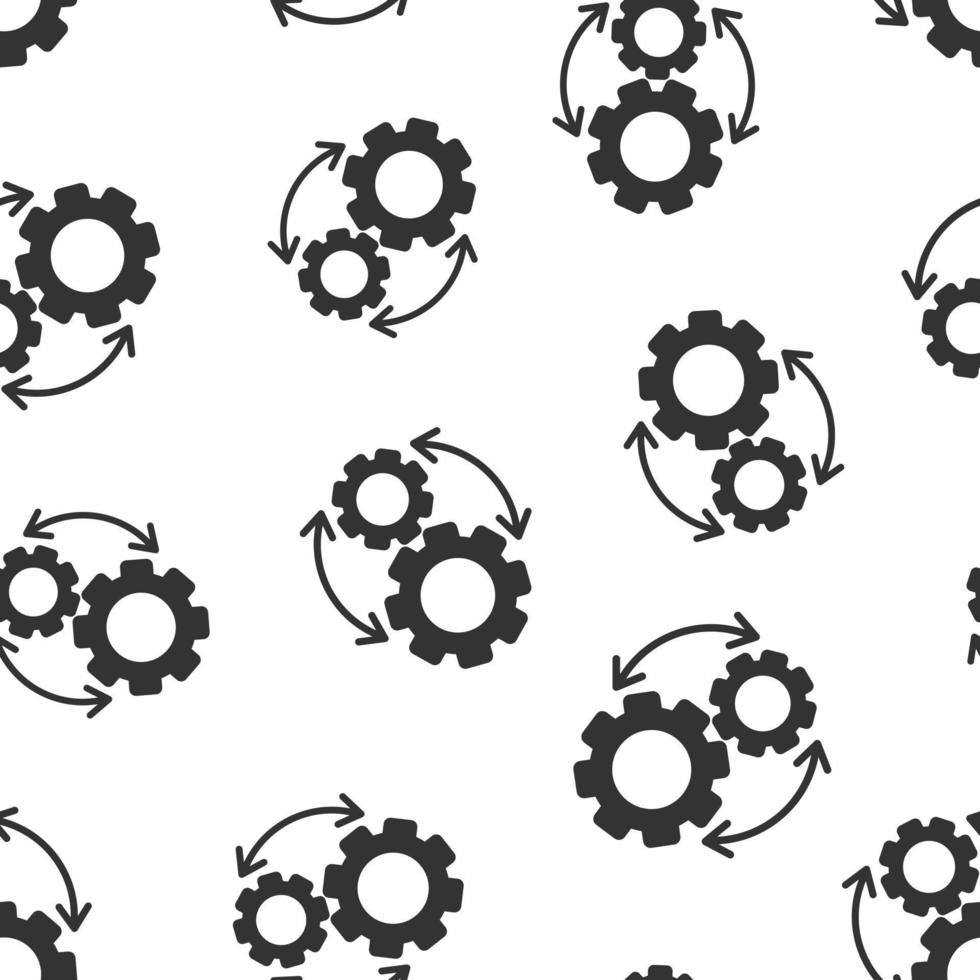 Workflow-Symbol im flachen Stil. Getriebe effektive Vektor-Illustration auf weißem Hintergrund isoliert. Prozessorganisation Musterdesign Geschäftskonzept. vektor
