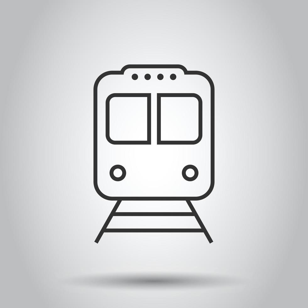 U-Bahn-Symbol im flachen Stil. Zug U-Bahn-Vektor-Illustration auf weißem Hintergrund isoliert. Geschäftskonzept für Eisenbahnfracht. vektor