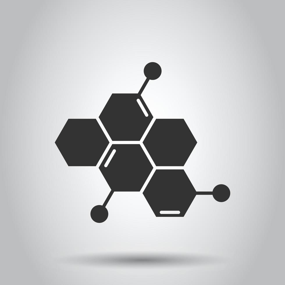 Wissenschaftsikone im flachen Stil. DNA-Zellvektorillustration auf weißem isoliertem Hintergrund. Geschäftskonzept der Molekülevolution. vektor