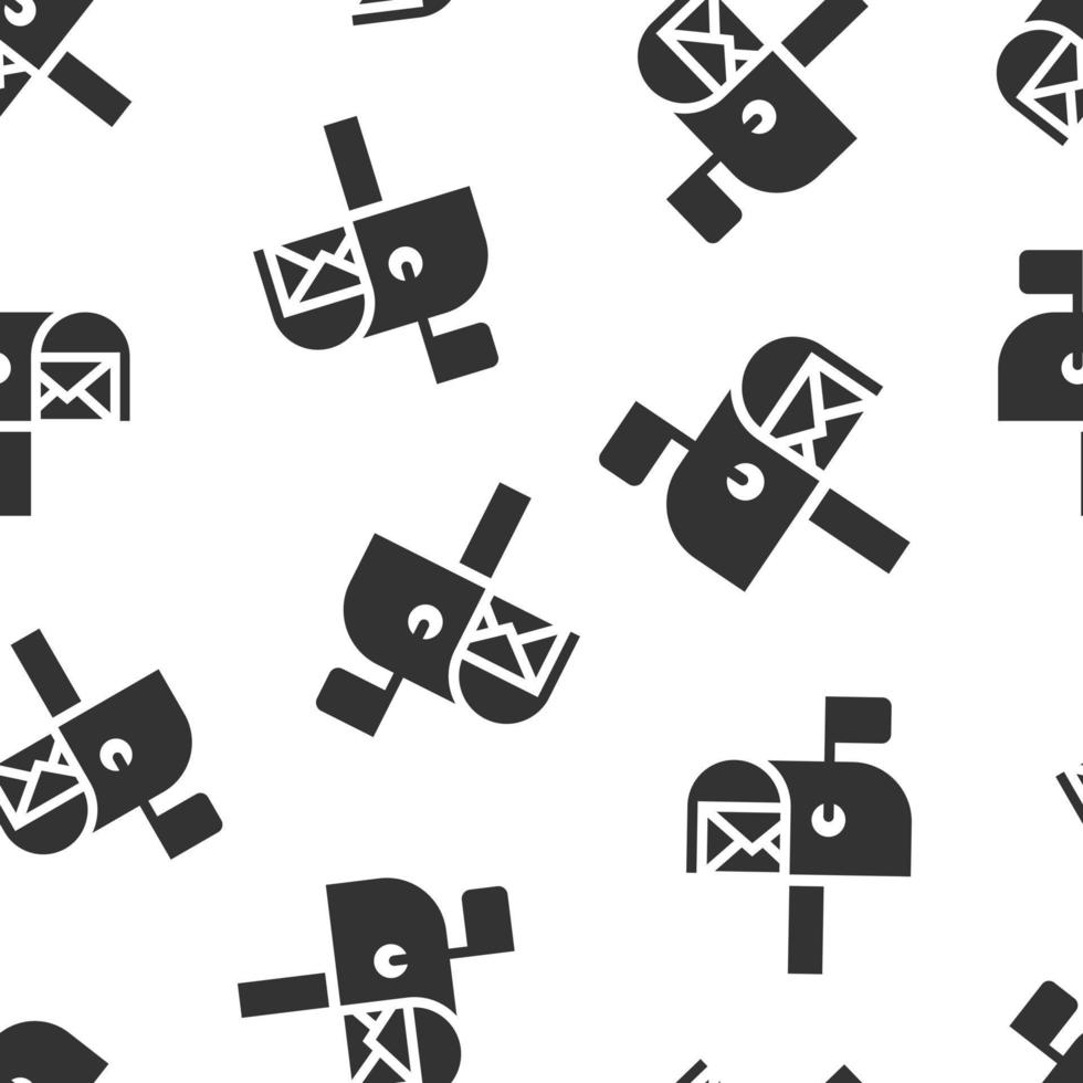brevlåda ikon i platt stil. Brevlåda vektor illustration på vit isolerat bakgrund. e-post kuvert sömlös mönster företag begrepp.