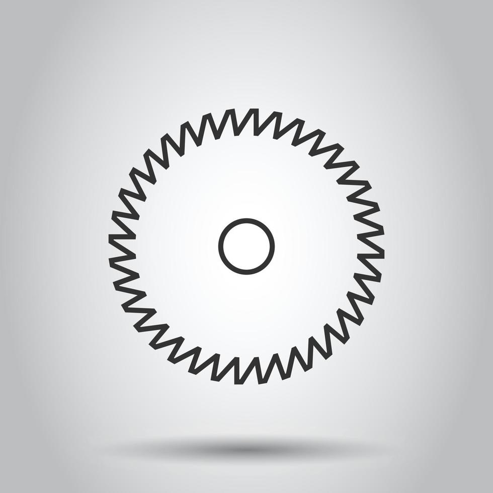 Sägeblatt-Symbol im flachen Stil. kreisförmige Maschinenvektorillustration auf weißem, isoliertem Hintergrund. Drehscheiben-Geschäftskonzept. vektor