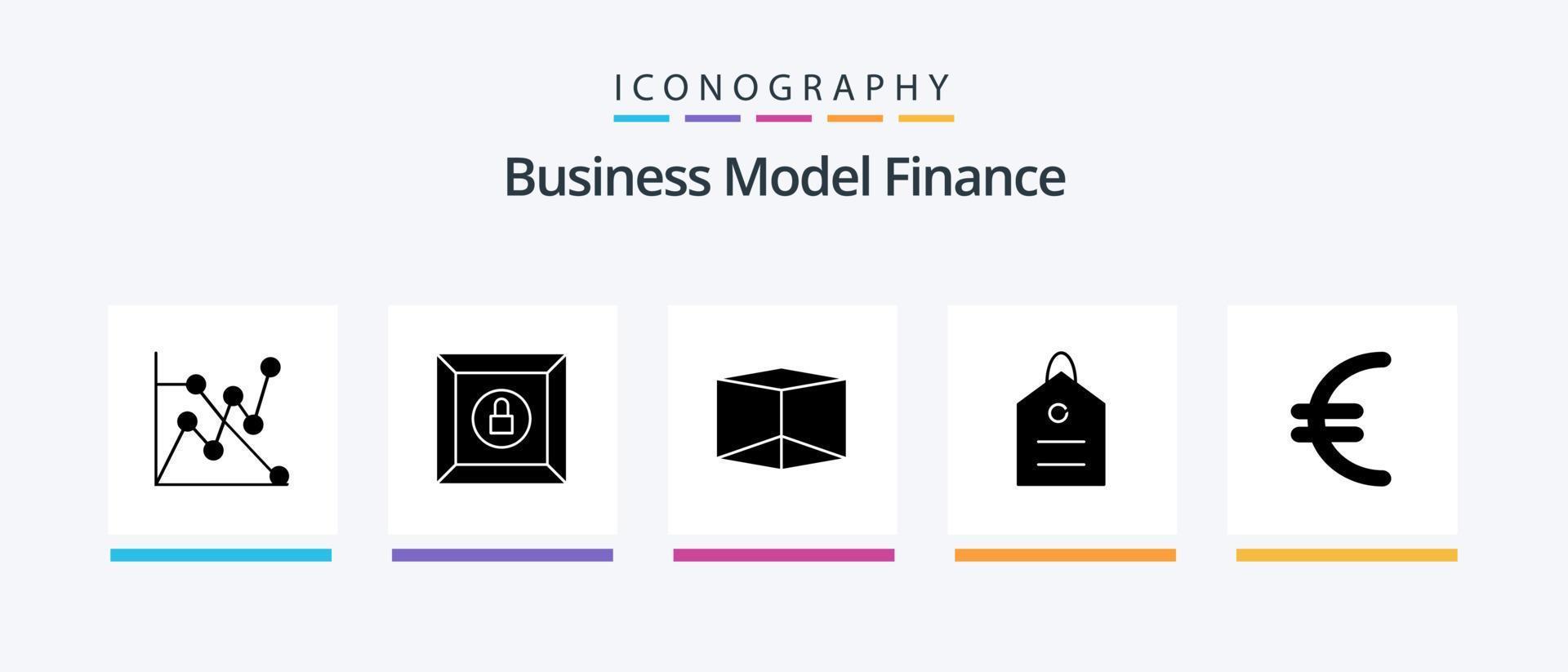 finansiera glyf 5 ikon packa Inklusive . finansiera. finansiera. valuta. kreativ ikoner design vektor