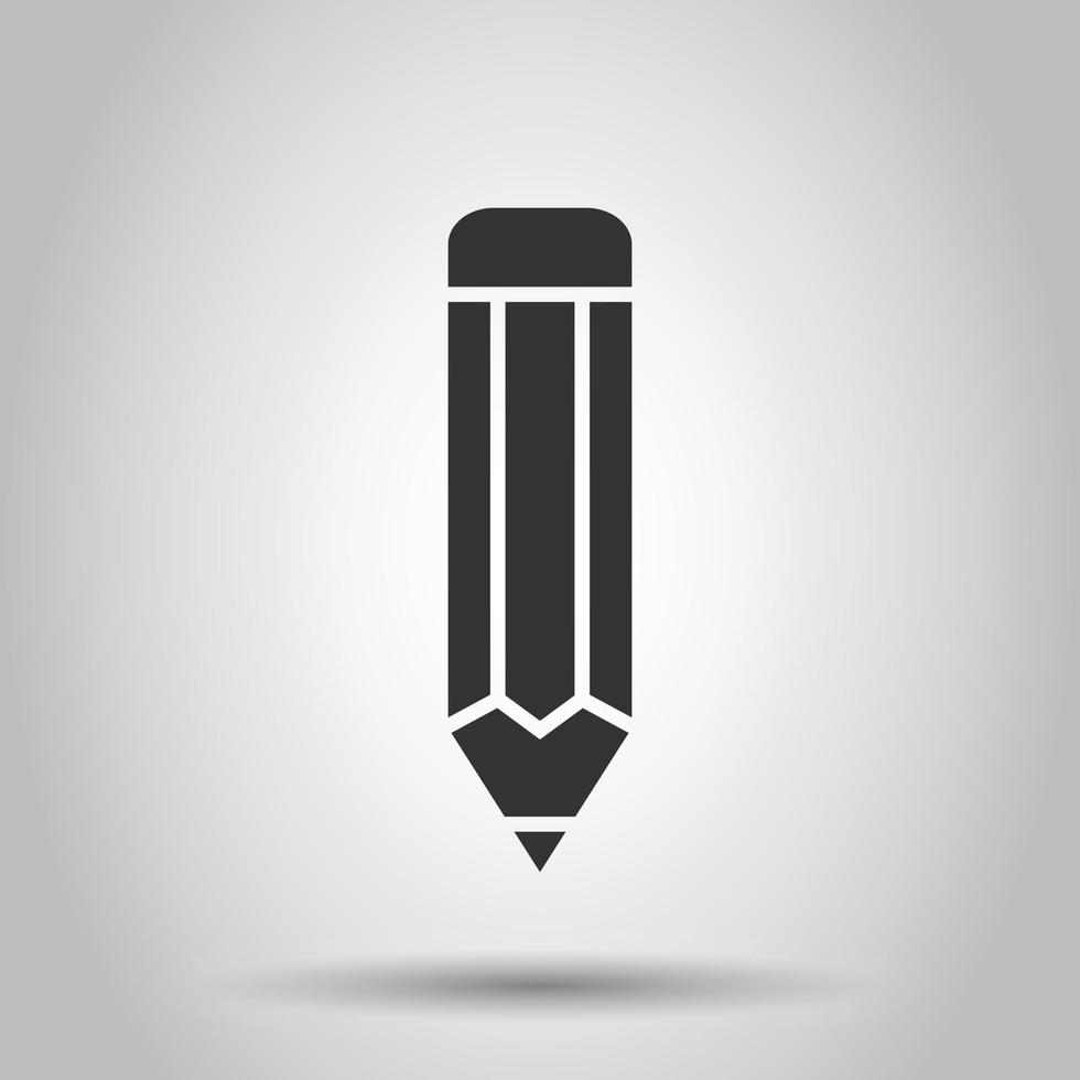 Bleistift-Symbol im flachen Stil. Stift-Vektor-Illustration auf weißem Hintergrund isoliert. Geschäftskonzept zeichnen. vektor