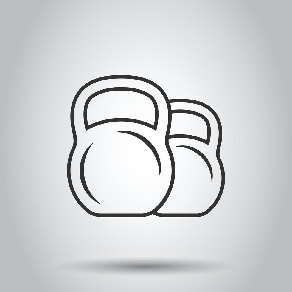 Kettlebell-Symbol im flachen Stil. Langhantel-Sportgeräte-Vektorillustration auf weißem, isoliertem Hintergrund. Hantel Geschäftskonzept. vektor