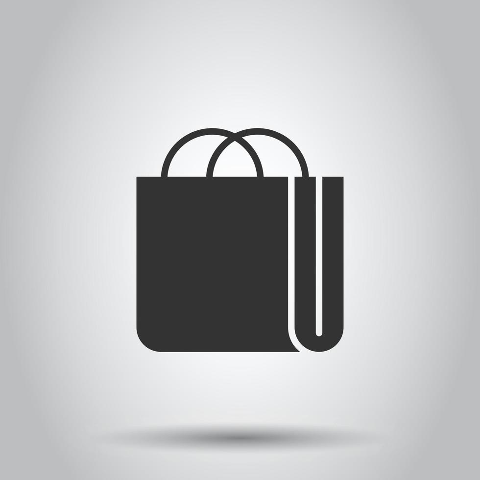 shoppingväska ikon i platt stil. handväska tecken vektorillustration på vit isolerade bakgrund. paket affärsidé. vektor