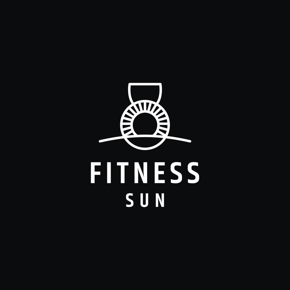 Sonne Fitness Logo Design Vektorgrafik Idee kreatives Symbol vektor