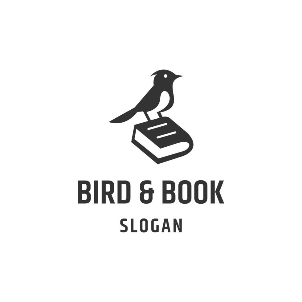 fågel bok logotyp mall design vektor, emblem, begrepp design, kreativ symbol, ikon vektor