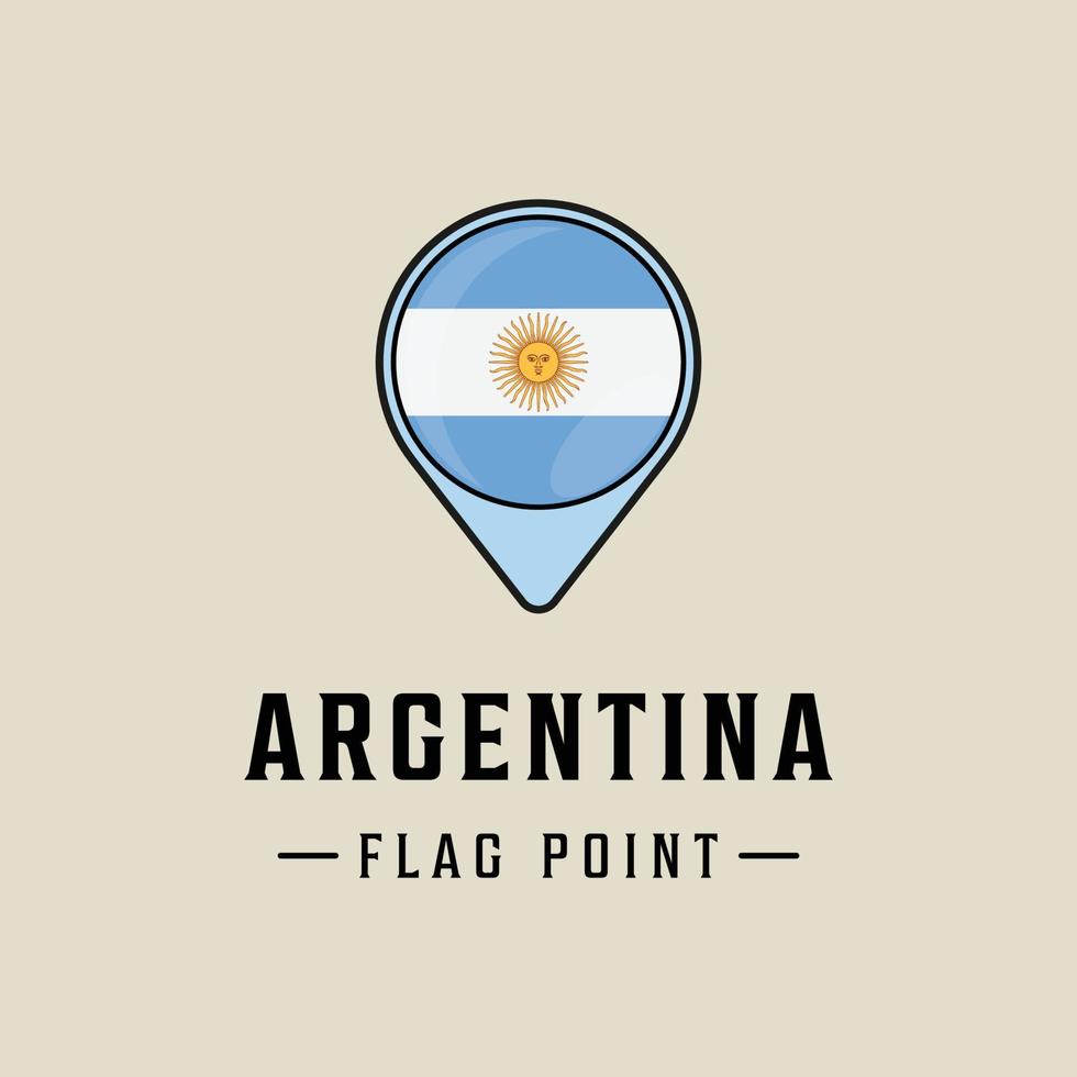Fahnenpunkt Argentinien Logo Vektor Illustration Vorlage Symbol Grafikdesign. Karten Standort Länderzeichen oder Symbol