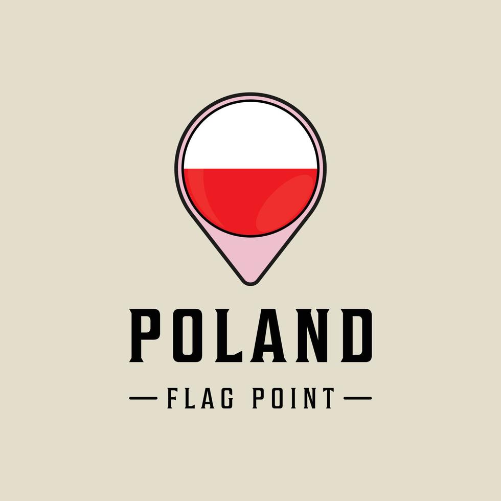 flagga punkt polen logotyp vektor illustration mall ikon grafisk design. Kartor plats Land tecken eller symbol