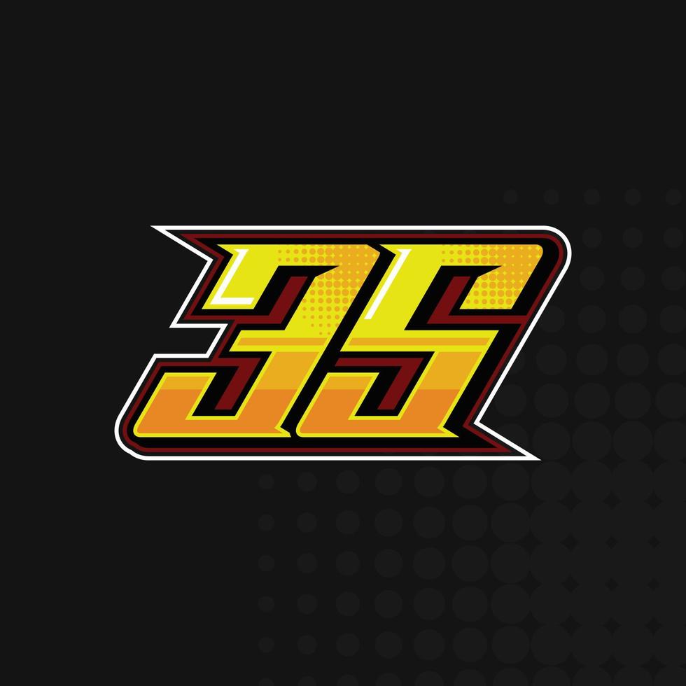 Startnummer 35 Logo-Design-Vektor vektor