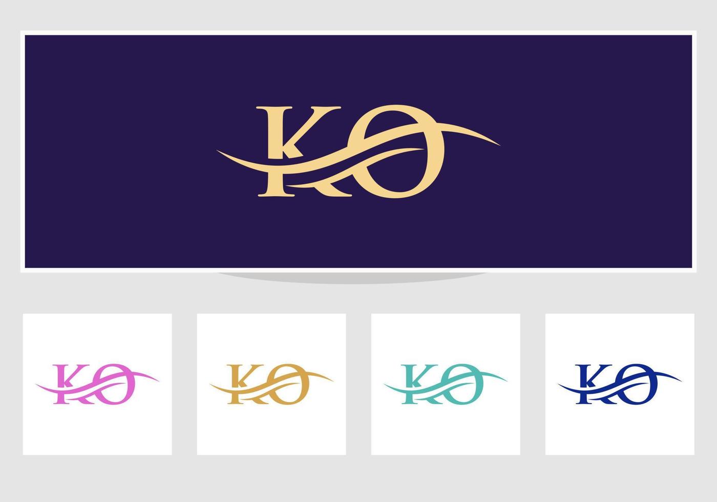 ko logotyp design. första ko brev logotyp vektor. susa brev ko logotyp design vektor