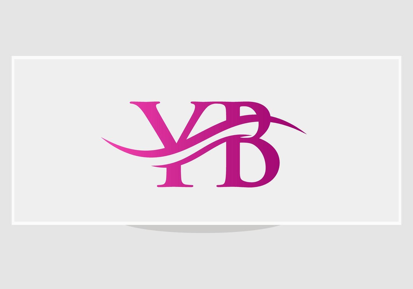 yb-Logo-Design. Premium-Buchstaben-YB-Logo-Design mit Wasserwellenkonzept vektor